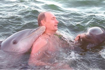 Si Vladimir Putin puede, todos pueden nadar con delfines. 