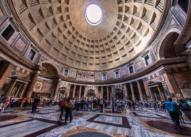 Interior shots of the Pantheon. Best preserved ancient Roman Temple